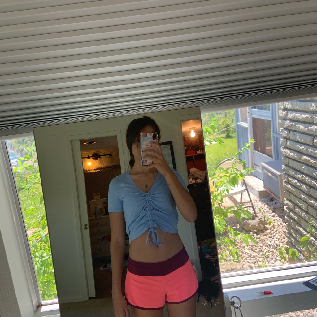 Blue Drawstring Top